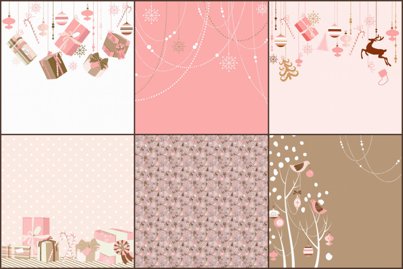 christmas-retro-coral-and-cocoa-digital-papers