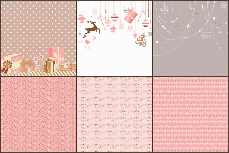 christmas-retro-coral-and-cocoa-digital-papers