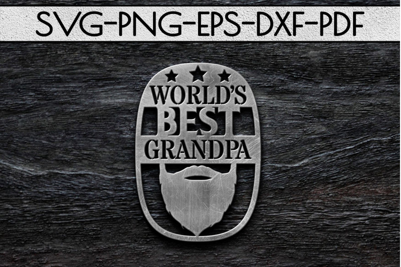 Download World's Best Grandpa Paper cut Template, Grandpa SVG, PDF ...
