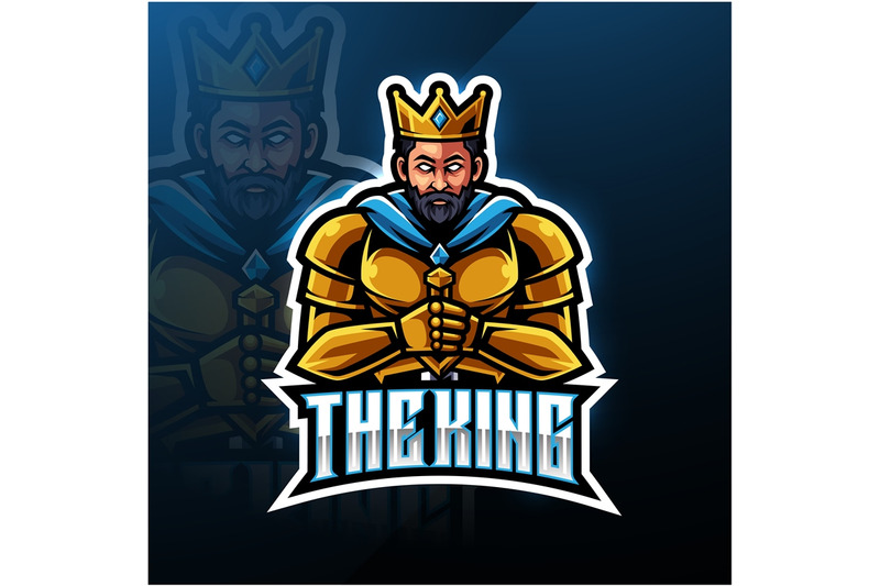 the-king-esport-mascot-logo-design