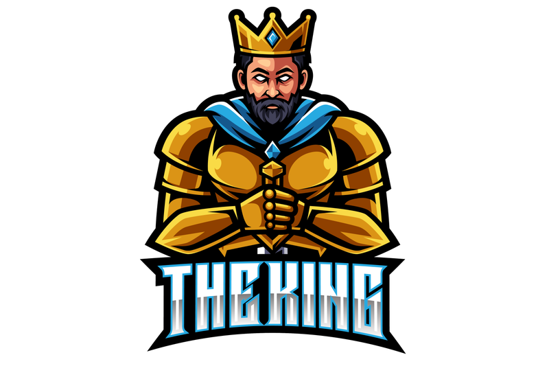 the-king-esport-mascot-logo-design