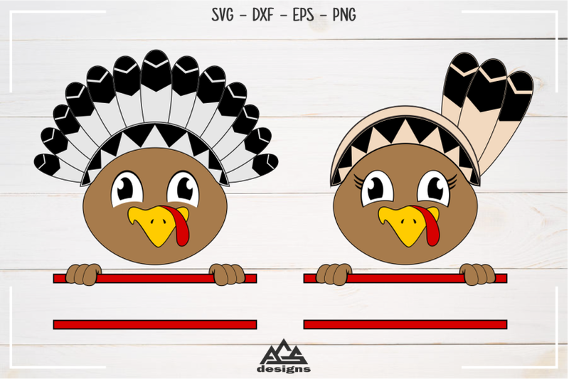 turkey-pilgrim-thanksgiving-split-frame-svg-design