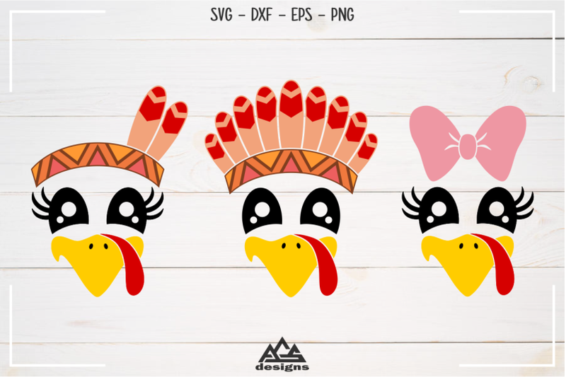 Download Cute Turkey Face Thanksgiving Svg Design By AgsDesign ...