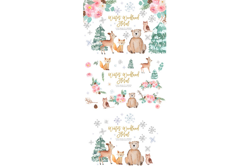 winter-woodland-animals-clipart-watercolor-forest-animals