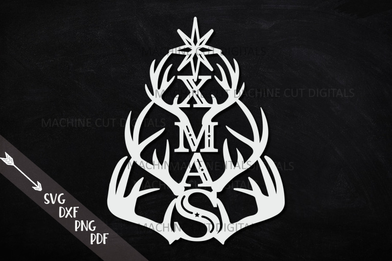 christmas-tree-xmas-with-deer-antlers-laser-cut-out-svg-png