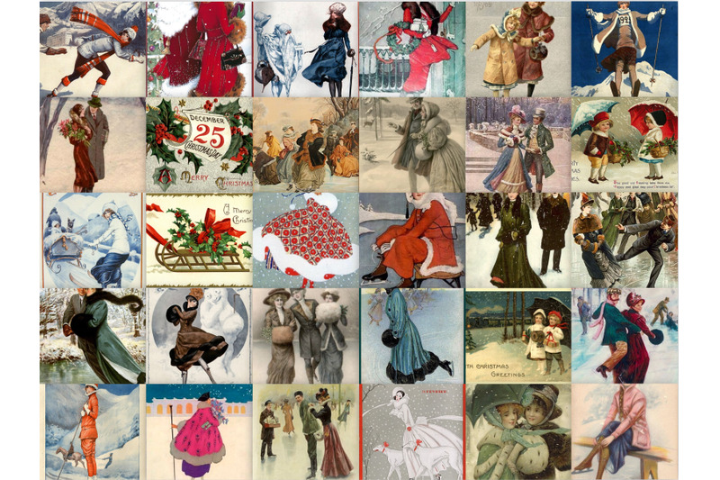 46-vintage-christmas-card-bundle-art-images