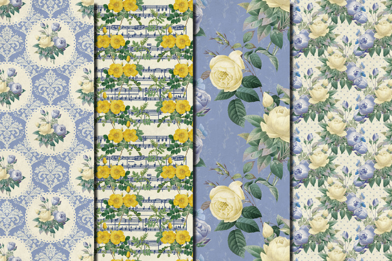 shabby-chic-yellow-roses-seamless-patterns