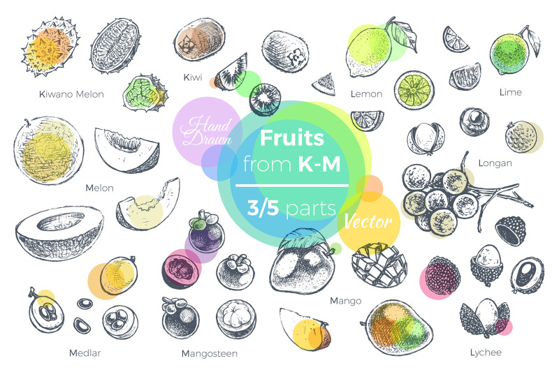 fruits-hand-drawn-vector-icons-set