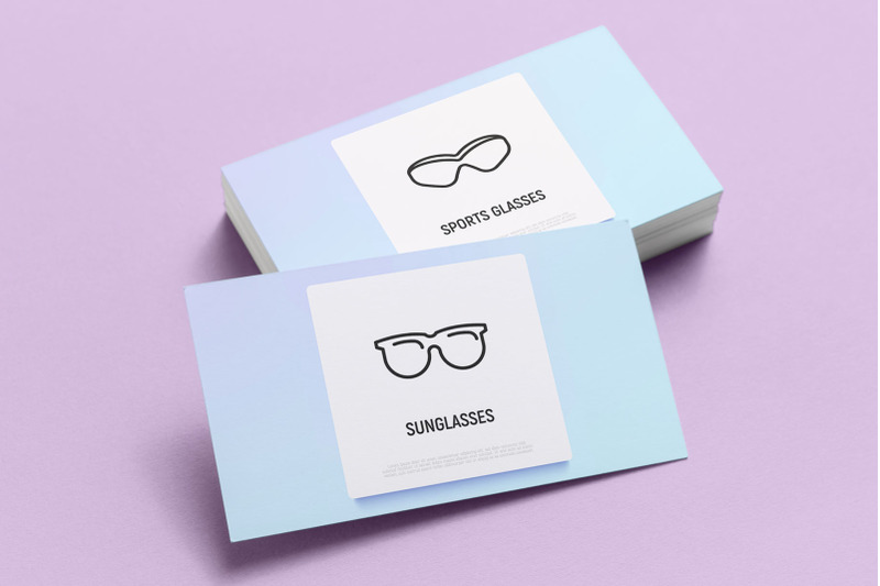 eyeglasses-16-thin-line-icons-set