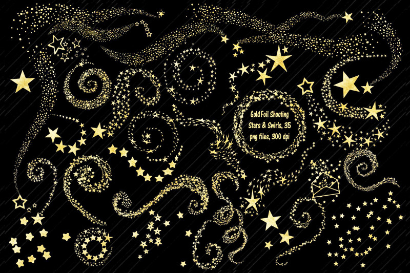 gold-foil-shooting-stars-and-swirls-clip-art