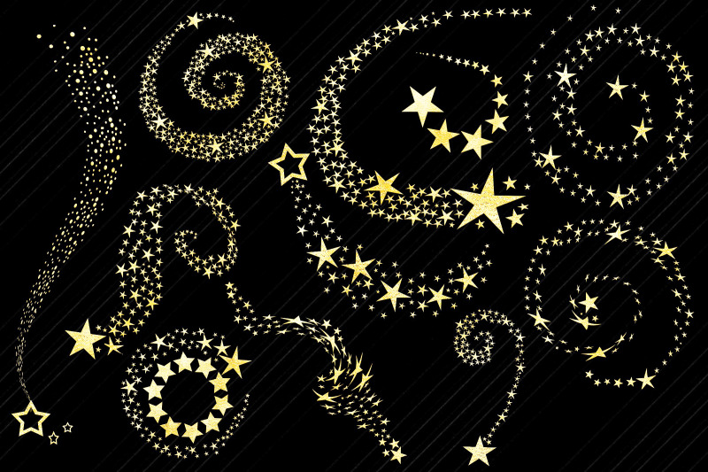 gold-foil-shooting-stars-and-swirls-clip-art