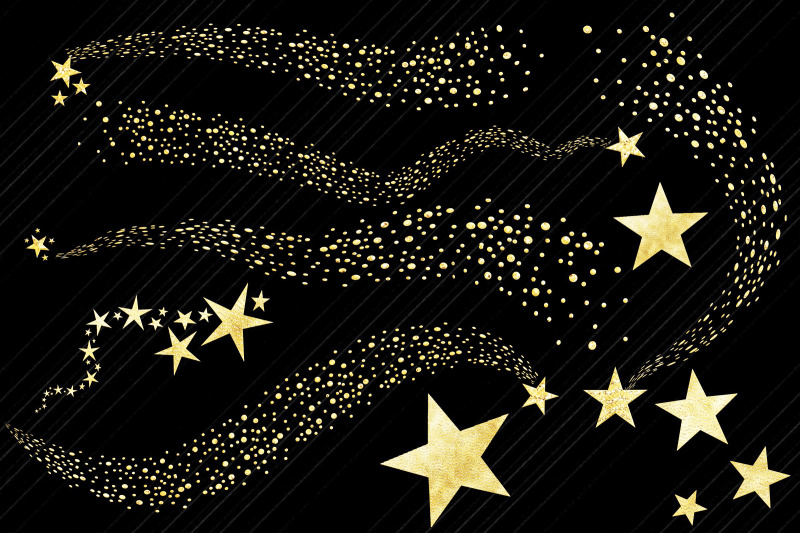 gold-foil-shooting-stars-and-swirls-clip-art