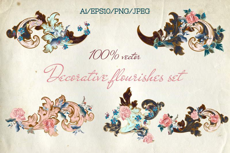 collection-of-vector-vintage-flourishes-with-flowers-vol-2