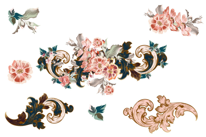 collection-of-vector-vintage-flourishes-with-flowers-vol-3