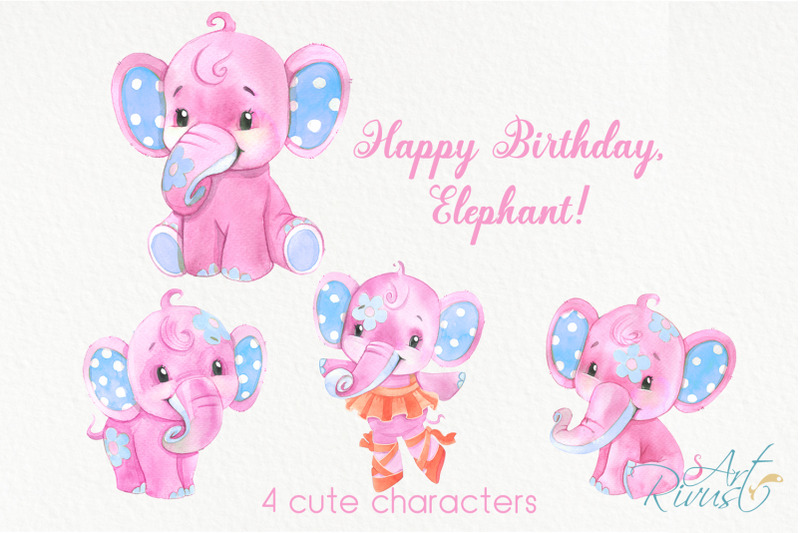 birthday-baby-elephants-png-watercolor-clipart-for-girls-download-hot