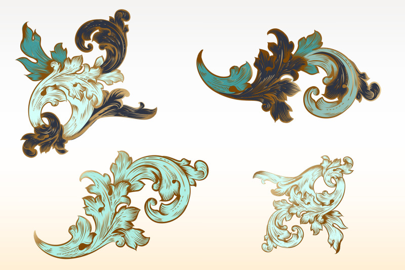 Calligraphic decorative vector flourishes By FleurArt | TheHungryJPEG