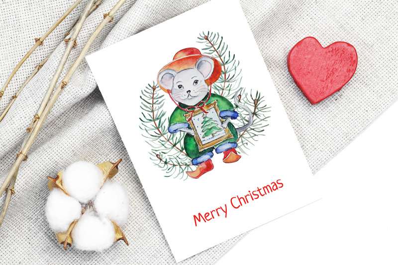 christmas-watercolor-characters-set