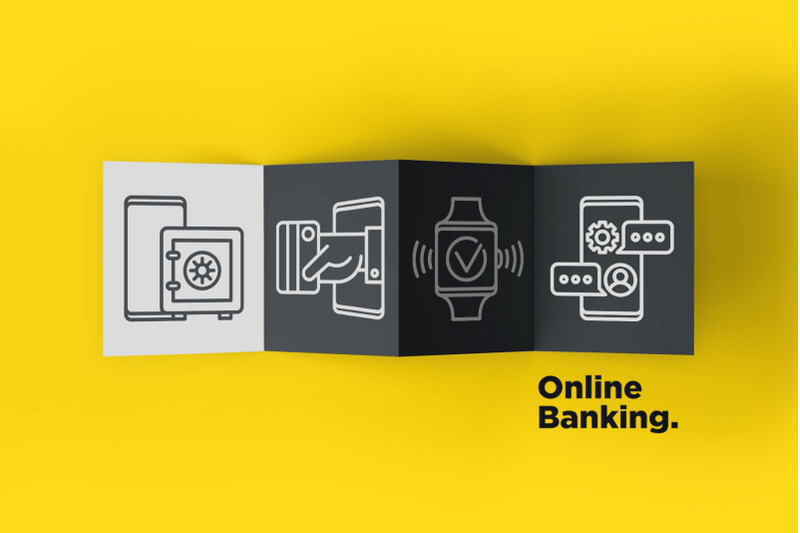 online-banking-16-thin-line-icons-set
