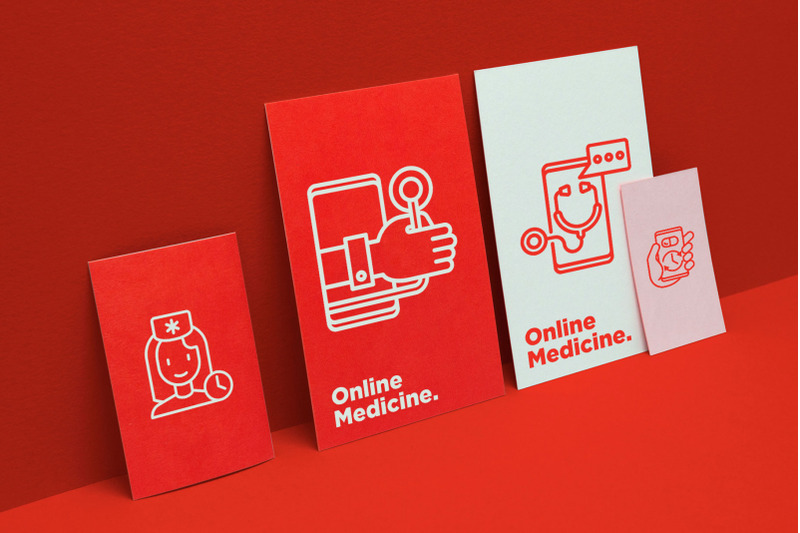 online-medicine-16-thin-line-icons-set