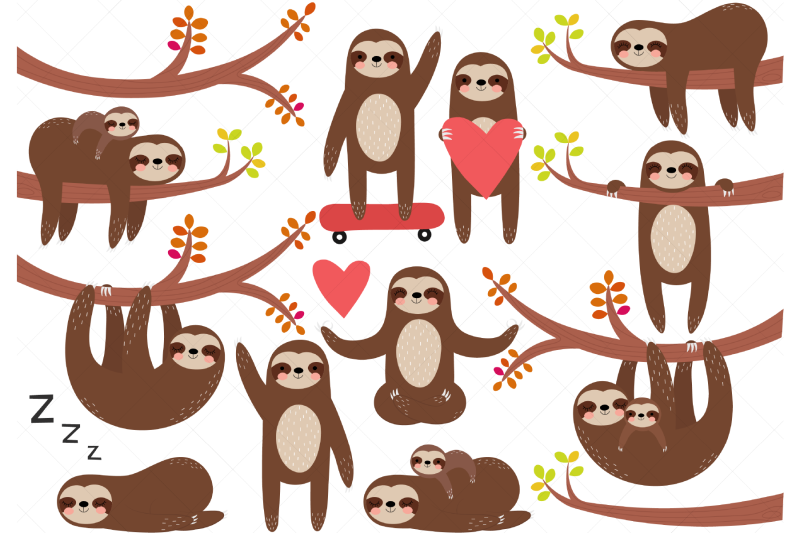 sloths-clip-art