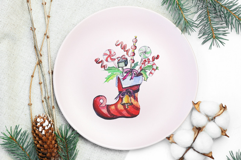christmas-watercolor-food-decoration
