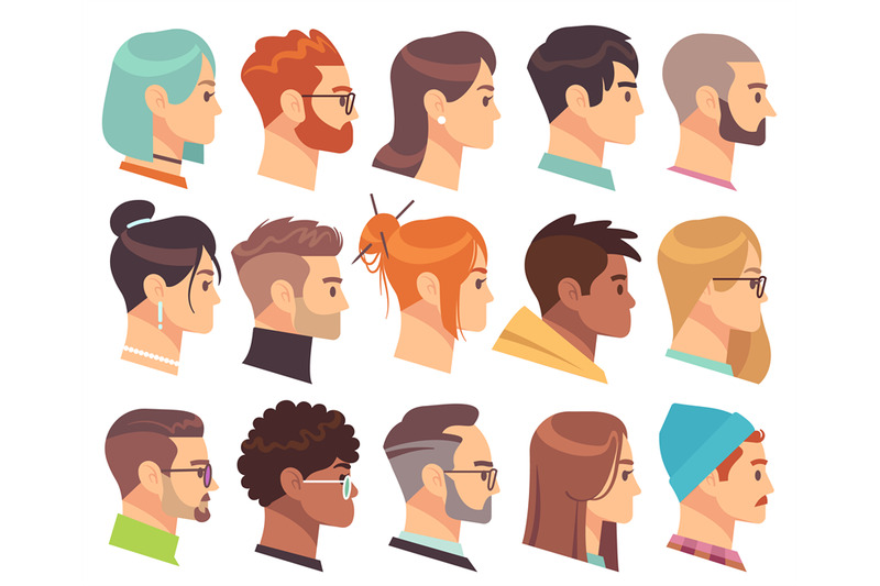 flat-heads-in-profile-different-human-heads-male-and-female-with-var