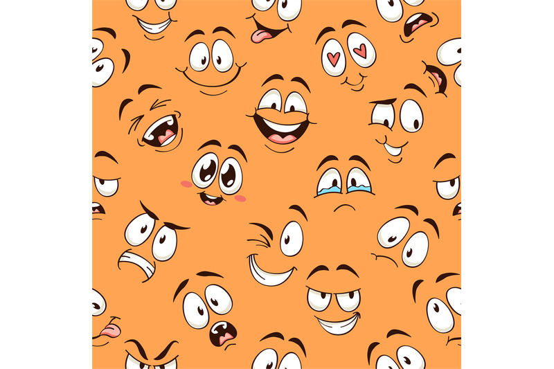 cartoon-faces-seamless-pattern-caricature-comic-emotions-with-differe