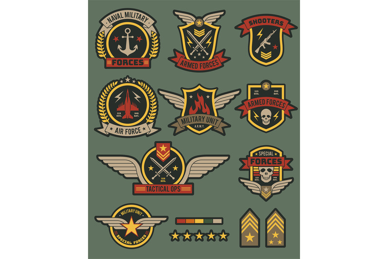 military-army-badges-patches-soldier-chevrons-with-ribbon-and-star