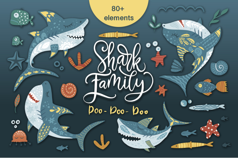 shark-family-do-do-do-graphic-set