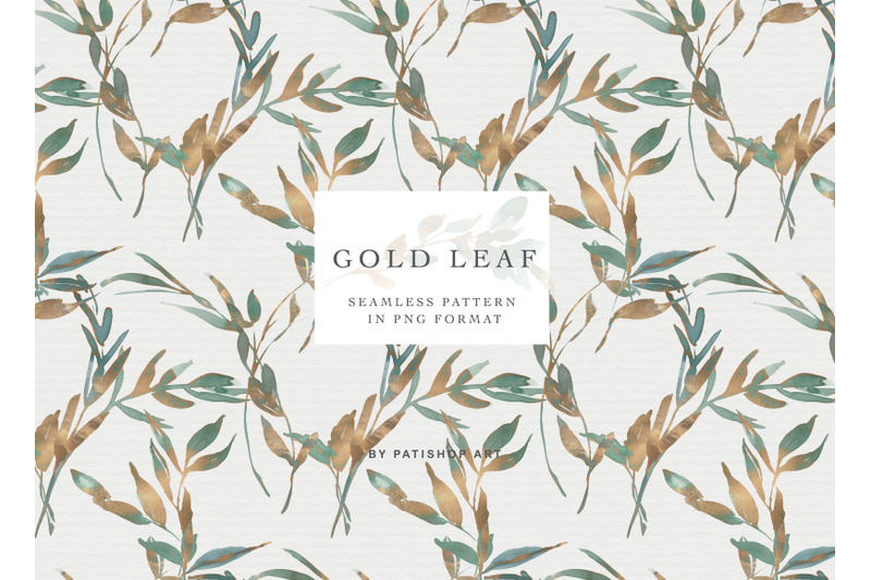 gold-leaf-watercolor-clipart-collection