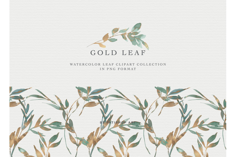 gold-leaf-watercolor-clipart-collection