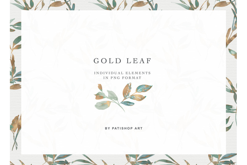 gold-leaf-watercolor-clipart-collection