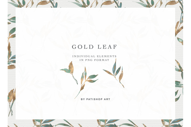 gold-leaf-watercolor-clipart-collection