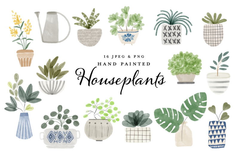 watercolor-houseplant-clipart-set