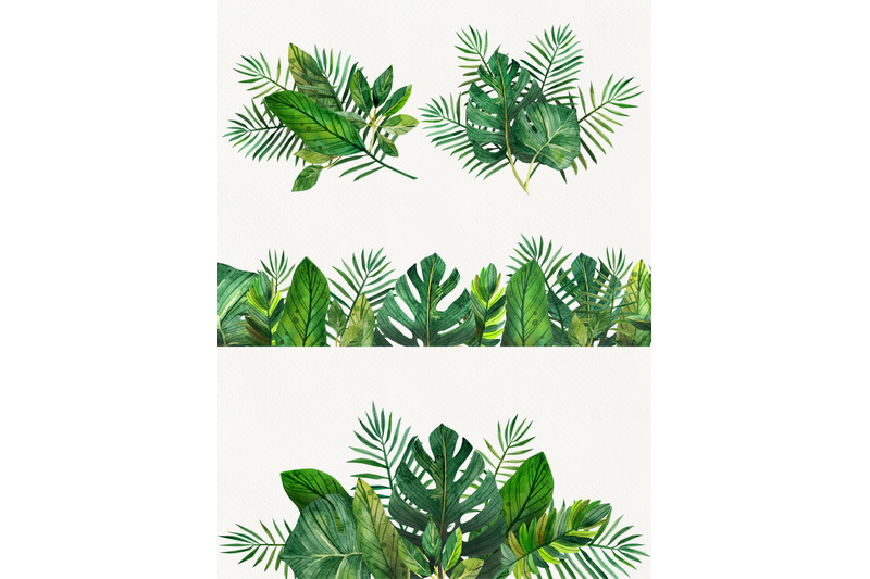 watercolor-tropical-leaves-clip-art-digital-drawing-tropical-leaves