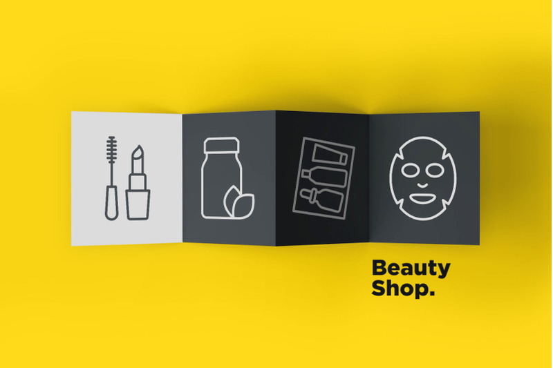 beauty-shop-16-thin-line-icons-set