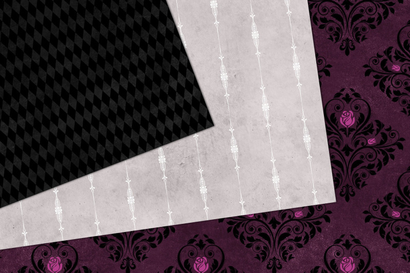 gothic-purple-rose-digital-paper
