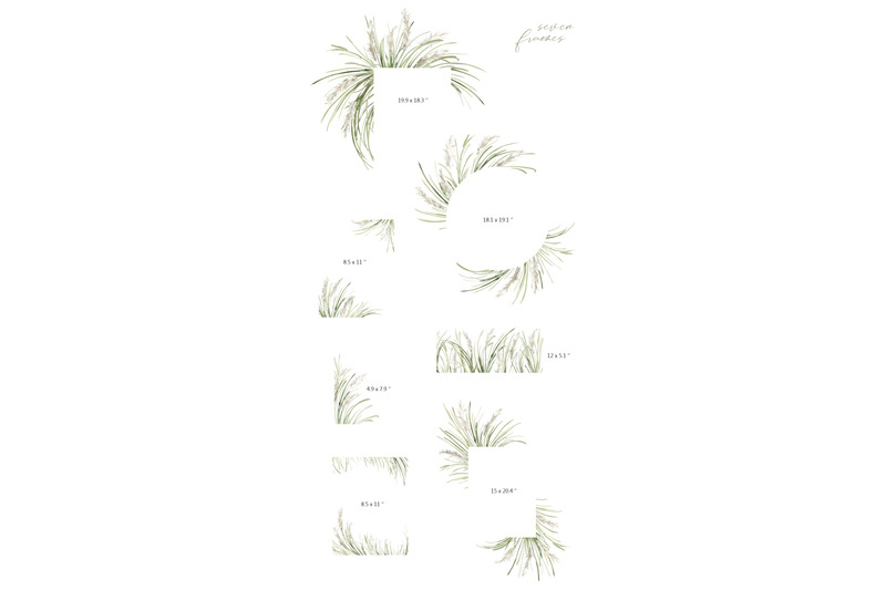 watercolor-pampas-grass-greenery-bouquets-frames-wreaths