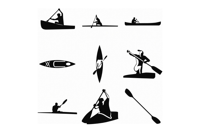 Download canoe, kayak, canoeing, kayaking, SVG file, DXF, free SVG ...
