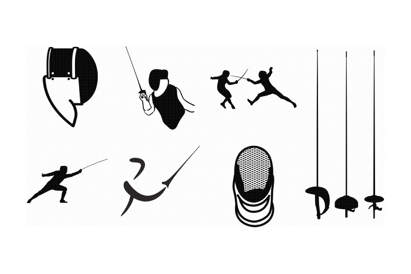 fencing-sword-epee-foil-sabre-svg-dxf-vector-eps-clipart-cric
