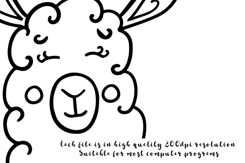 doodle-llama-clipart-digital-llama-clip-art