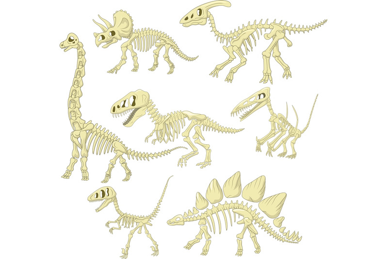 cartoon-dinosaurs-skeleton-collection