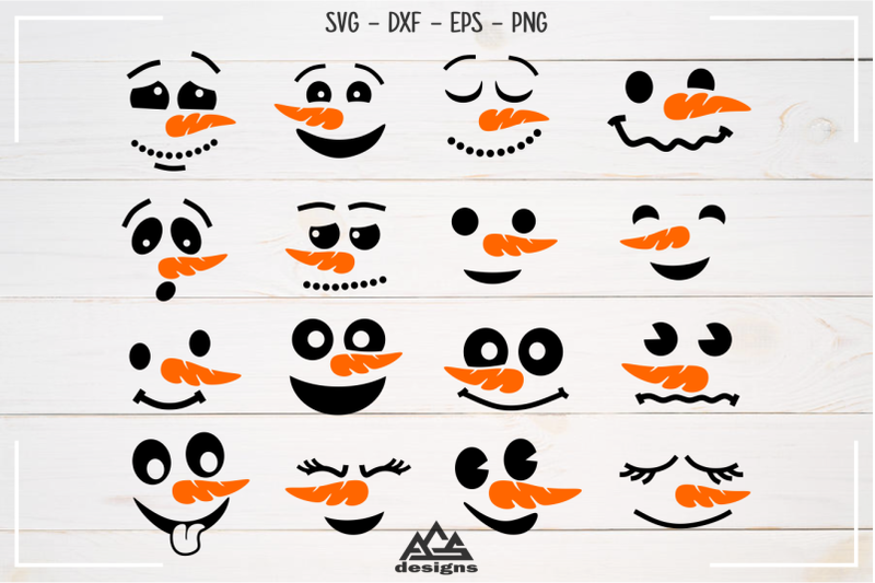 winter-snowman-face-expressions-svg-design
