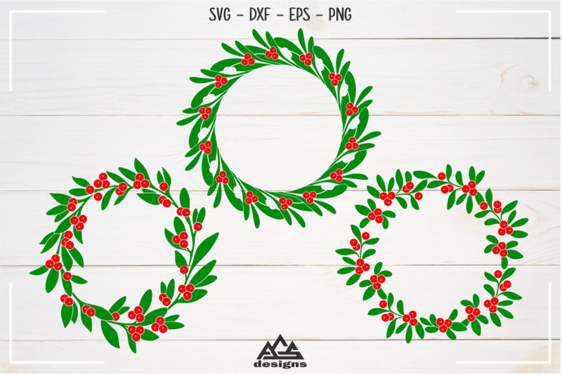 christmas-mistletoe-wreath-svg-design