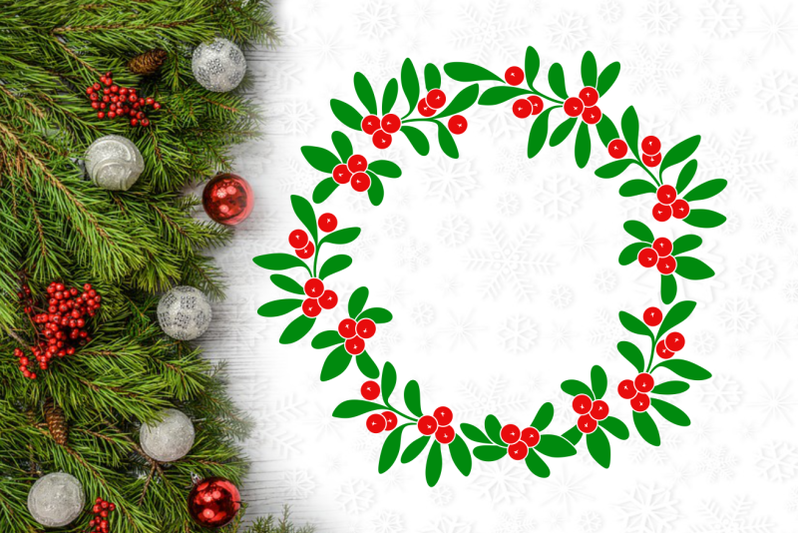 christmas-mistletoe-wreath-svg-design