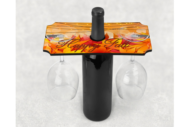 happy-fall-leaves-2-glass-wine-caddy-holder-tray-clipart