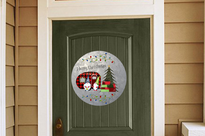 merry-christmas-camper-with-gnomes-for-round-door-hanger-clipart