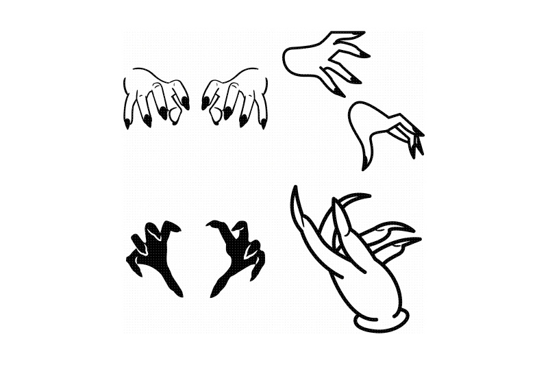 witch-nails-long-nails-and-hand-svg-dxf-vector-eps-clipart