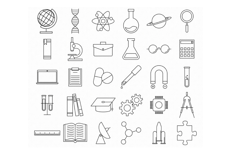 science-education-biology-medicine-classroom-school-icons