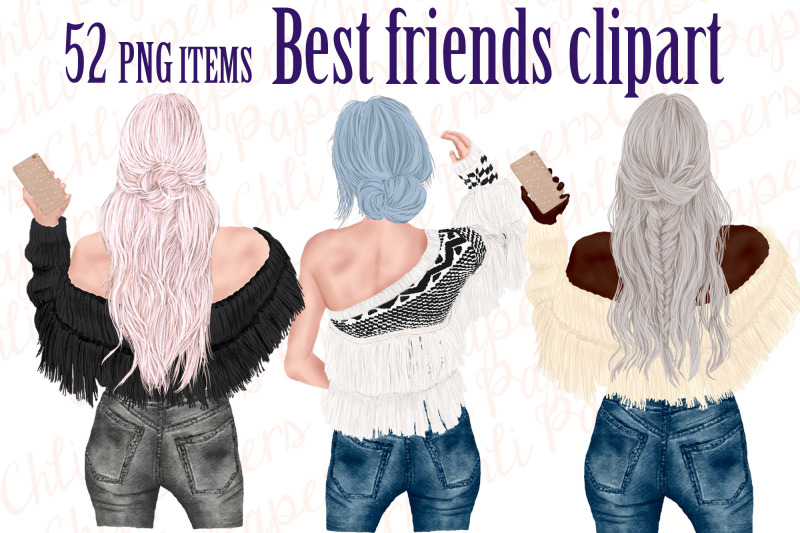 best-friends-clipart-girls-with-phones-fashion-girls